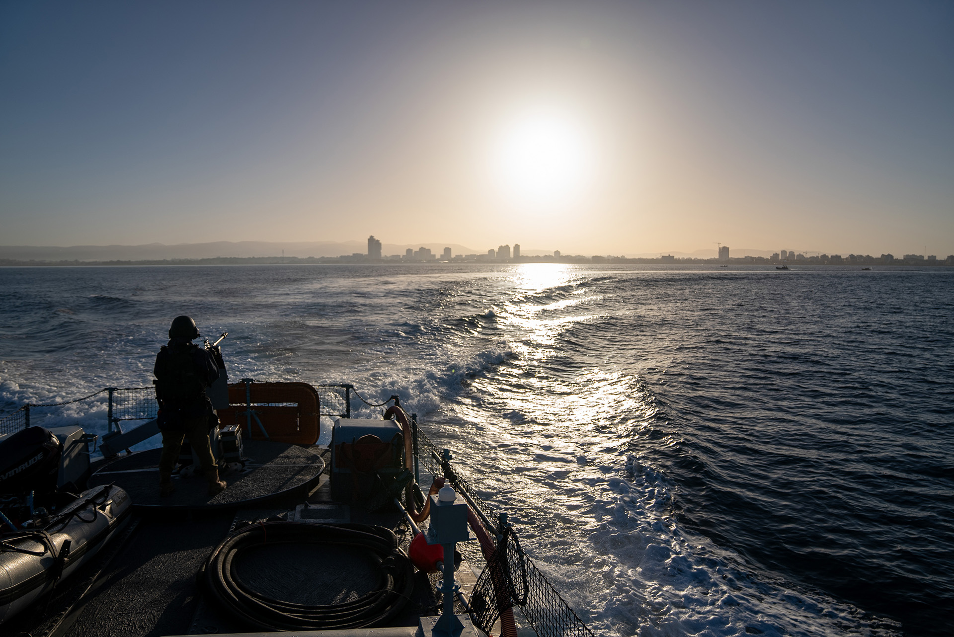 Military ship heading to a mission